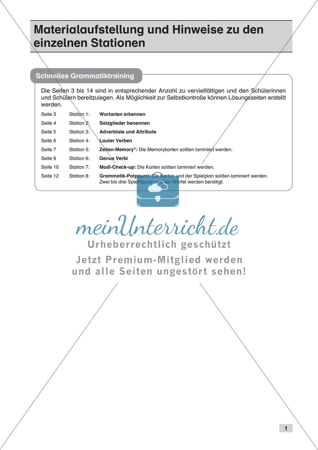 Gemischte Grammatikübungen Preview 3