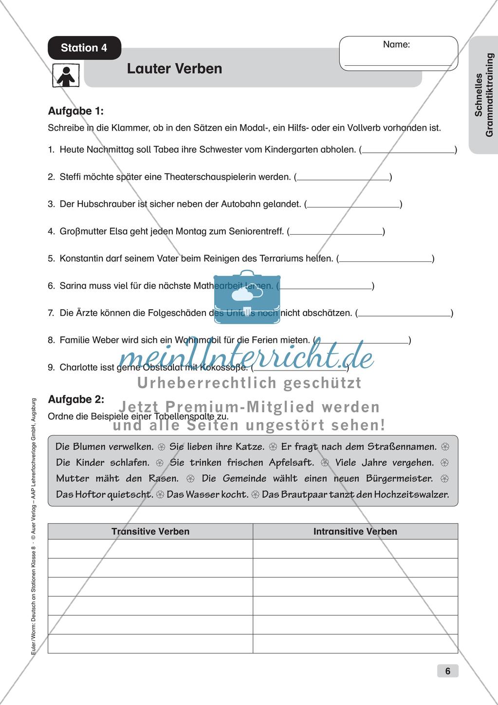 Gemischte Grammatikübungen Preview 8