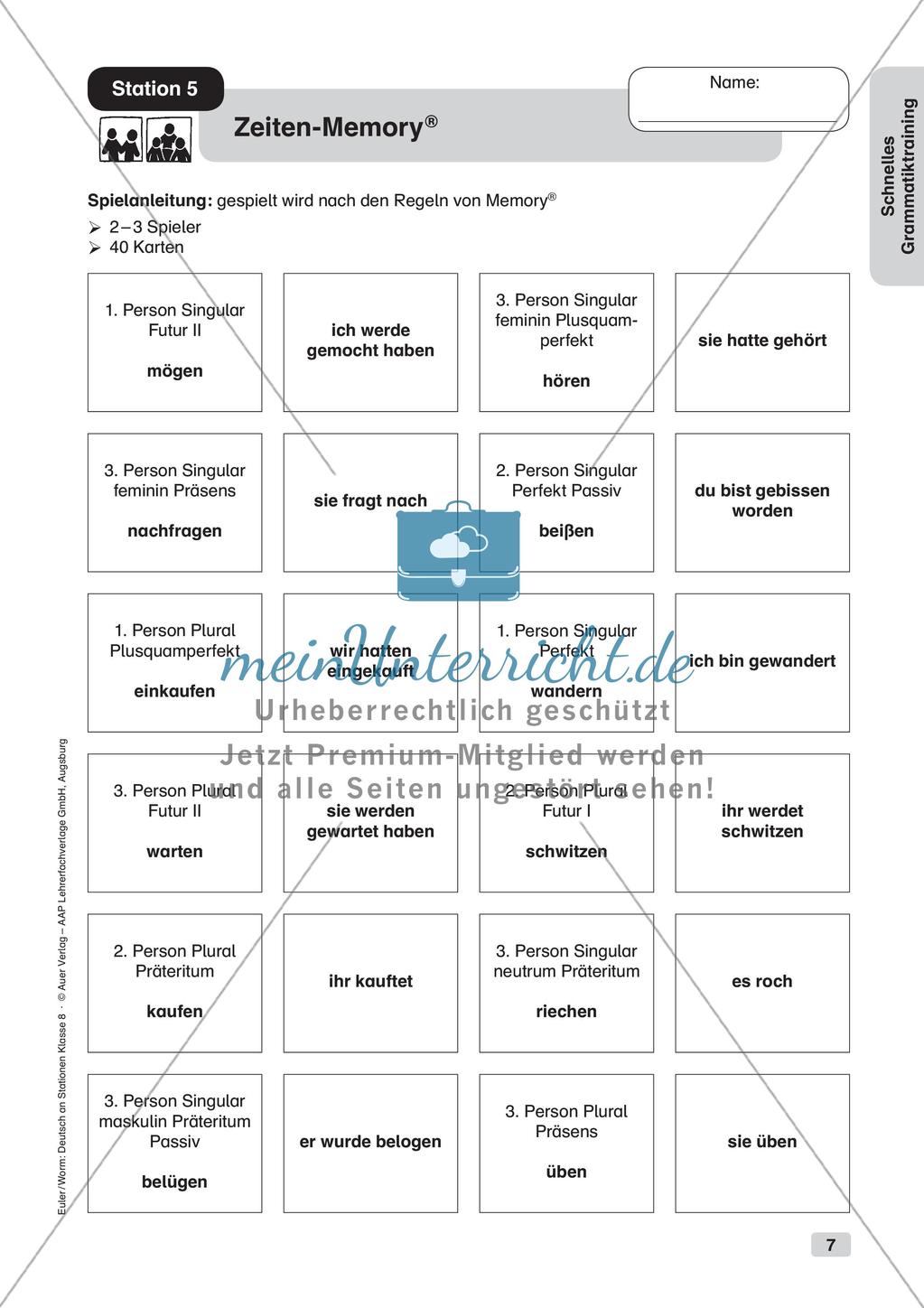 Gemischte Grammatikübungen Preview 9