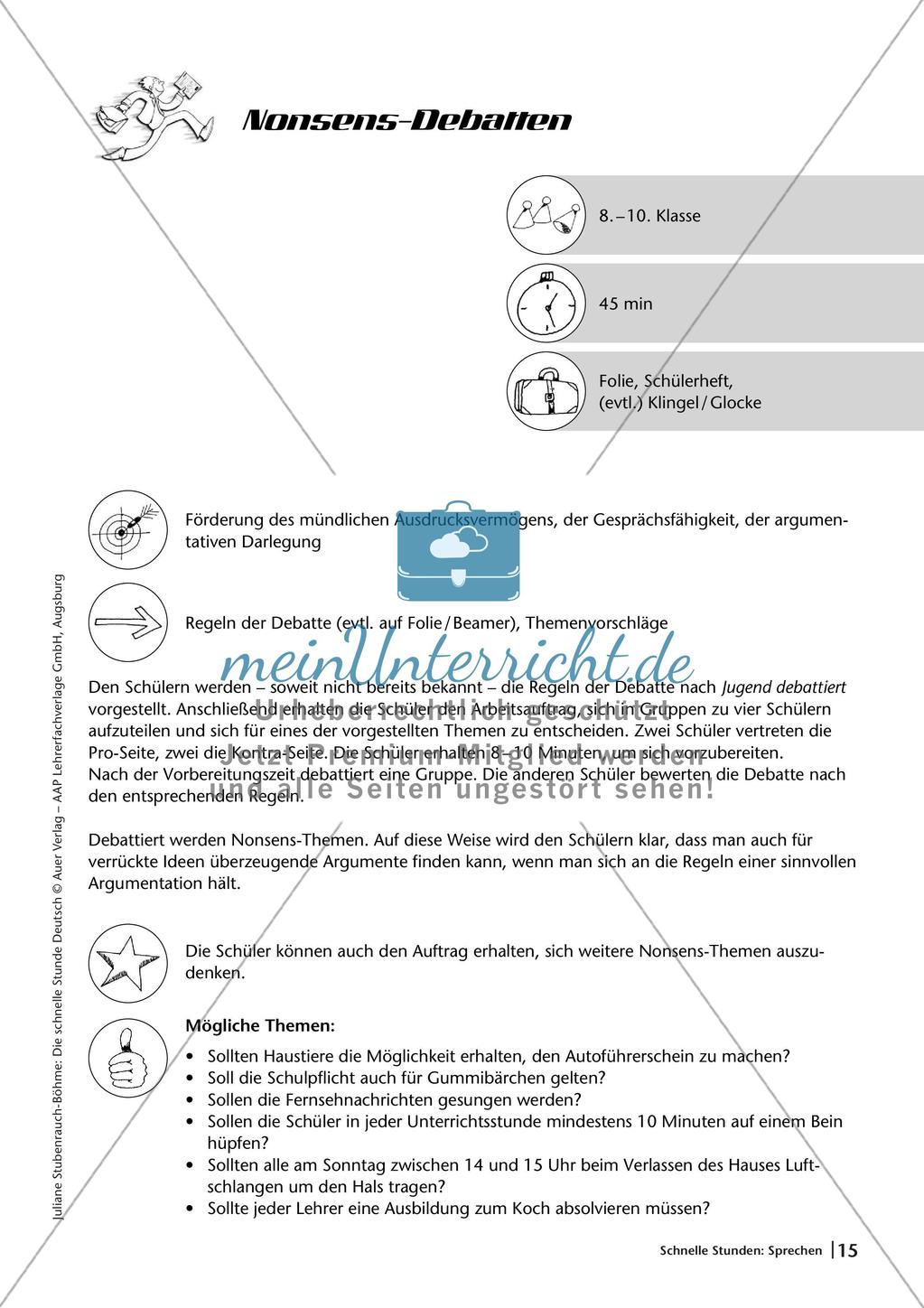 Übungen zur Sprechkompetenz Preview 17