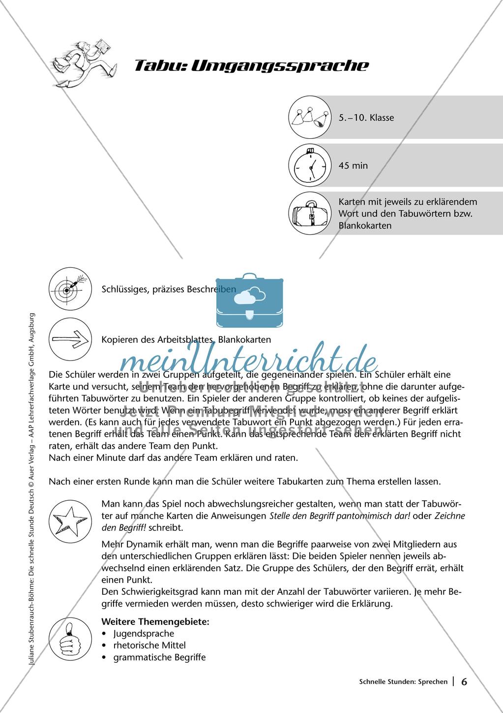 Übungen zur Sprechkompetenz Preview 8