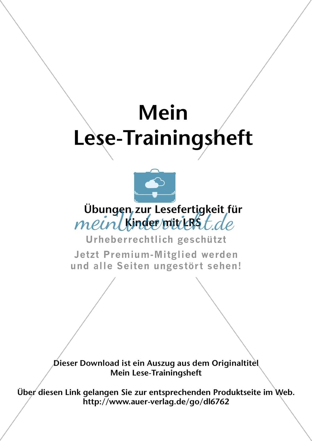 Übungen zur Lesefertigkeit bei LRS Preview 2