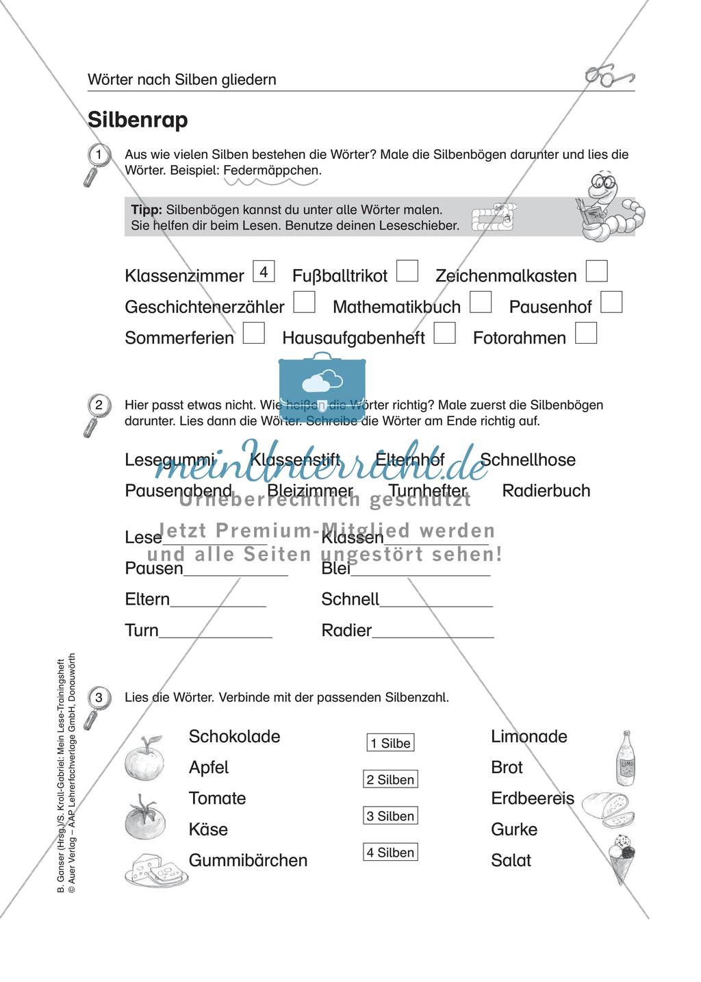Übungen zur Lesefertigkeit bei LRS Preview 9