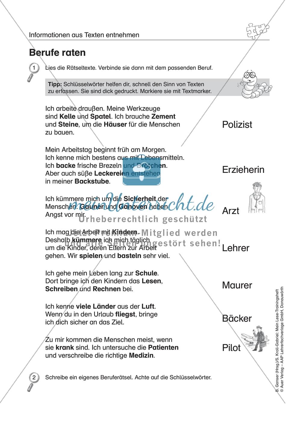 Übungen zur Sinnentnahme bei LRS Preview 20