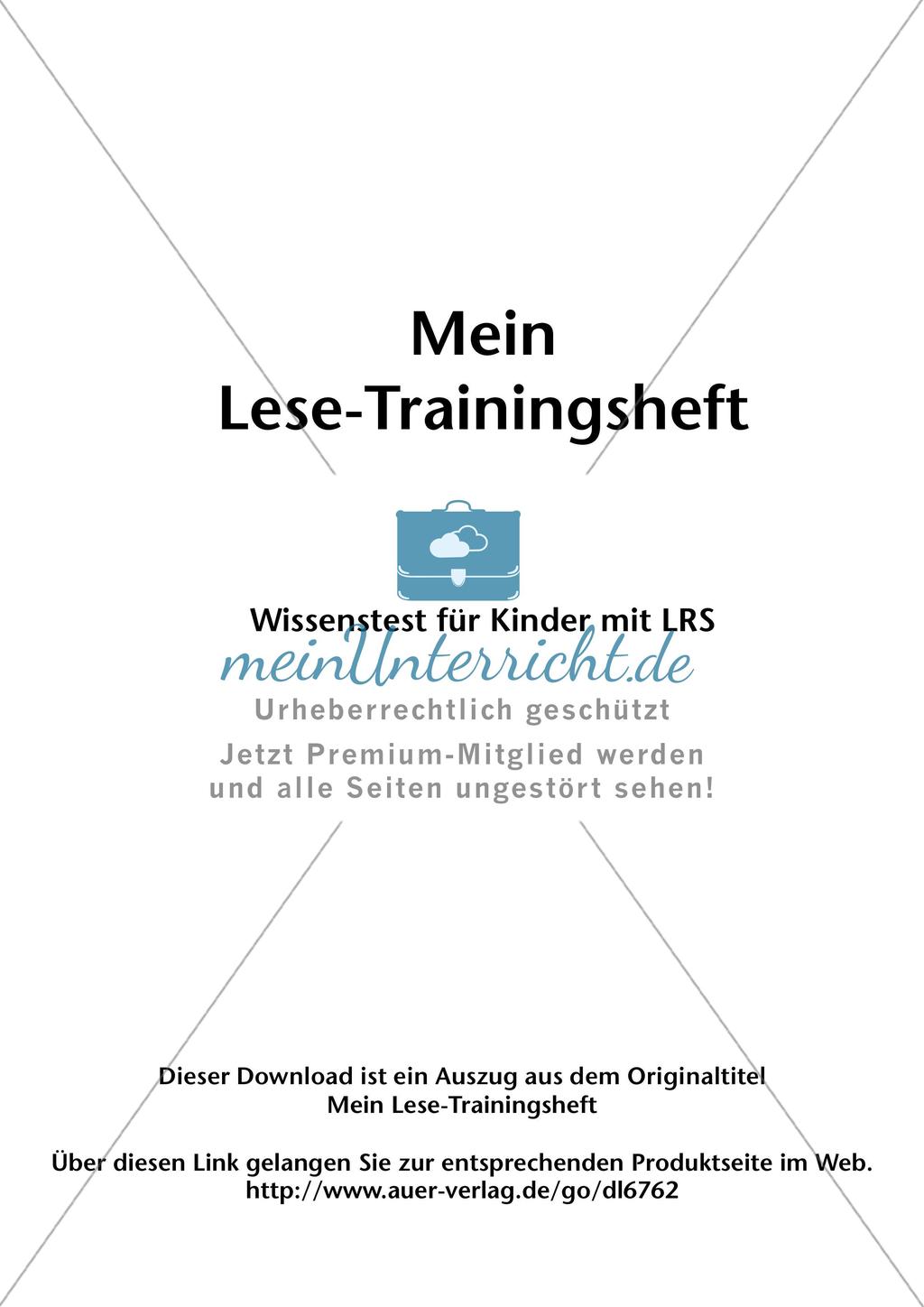 LRS: Wissenstest Lesekompetenz Preview 2