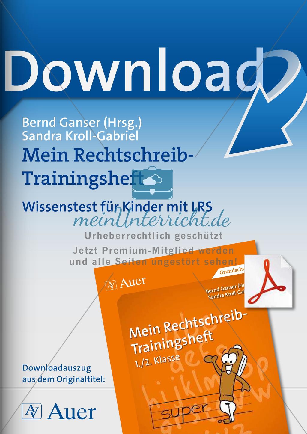 LRS: Wissenstest Rechtschreibung Preview 1