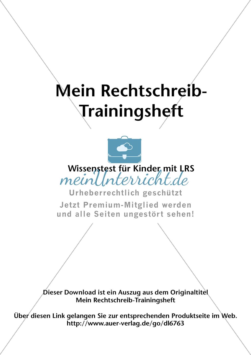 LRS: Wissenstest Rechtschreibung Preview 2