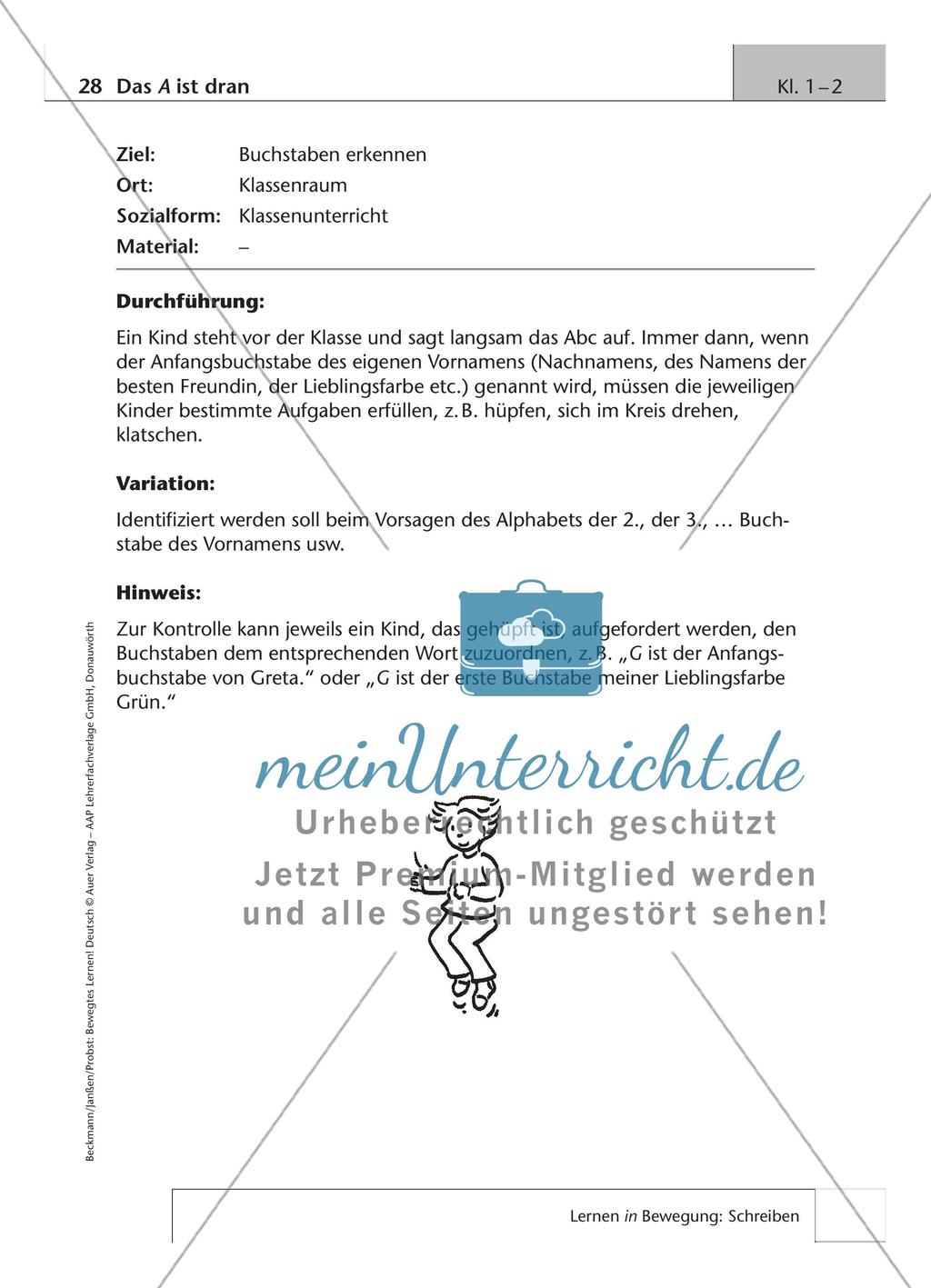 Bewegtes Lernen: Schreiben Preview 10