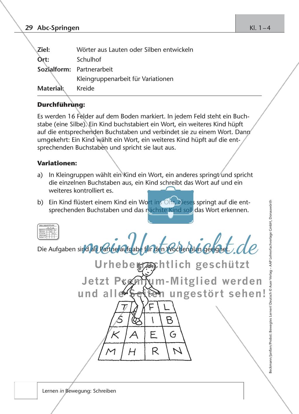 Bewegtes Lernen: Schreiben Preview 11