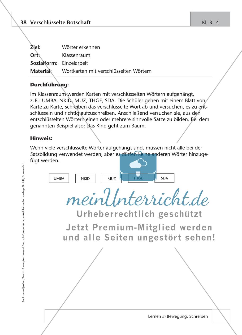 Bewegtes Lernen: Schreiben Preview 20