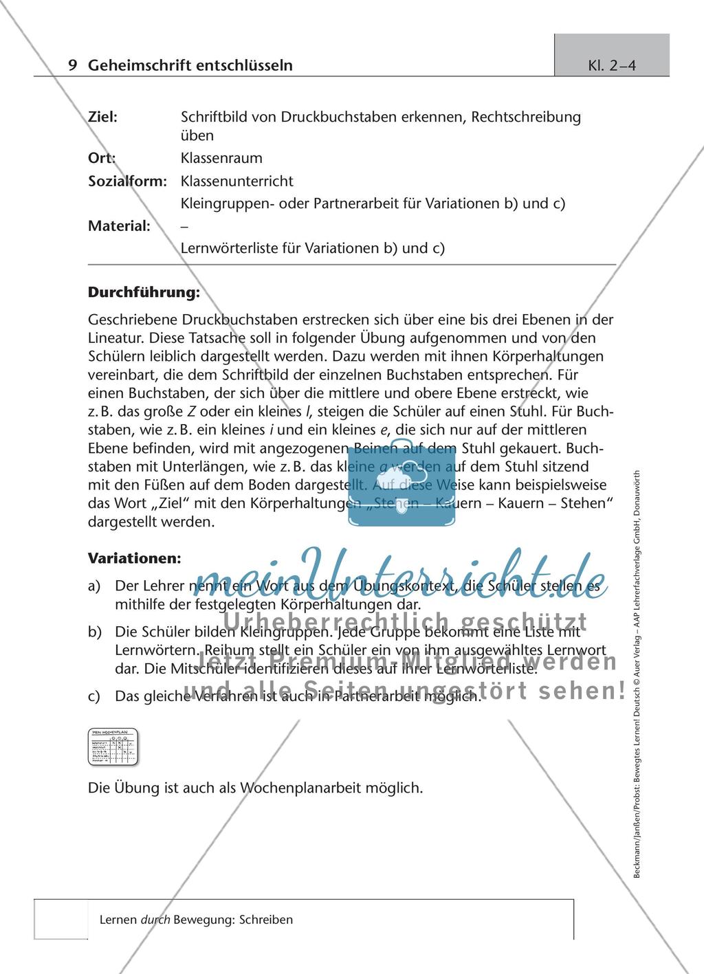 Bewegtes Lernen: Schreiben Preview 8