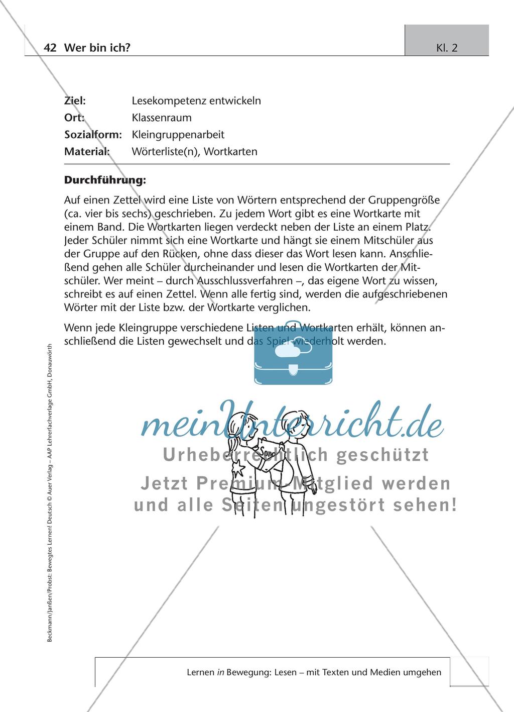 Bewegtes Lernen: Lesen Preview 10