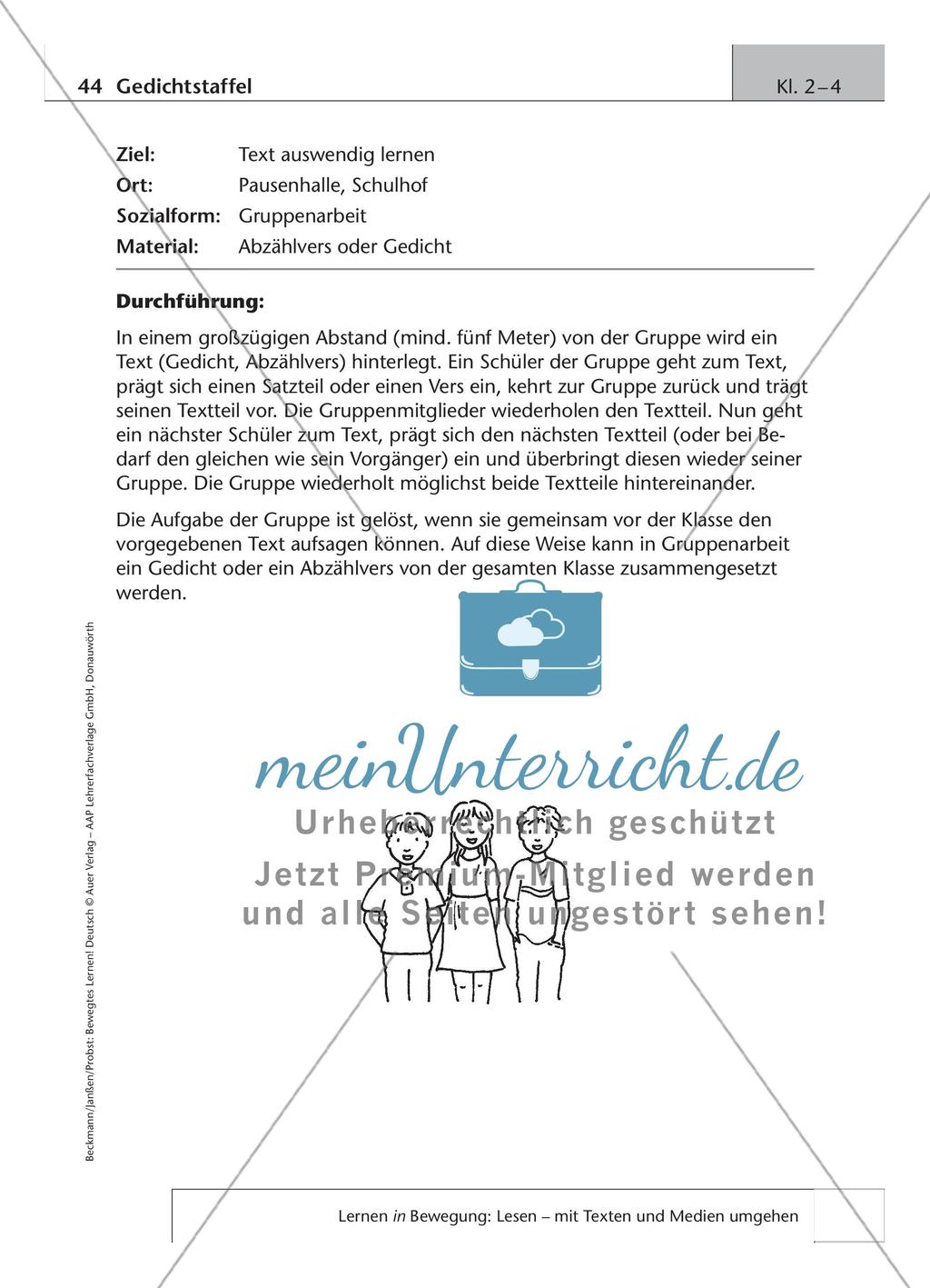 Bewegtes Lernen: Lesen Preview 12