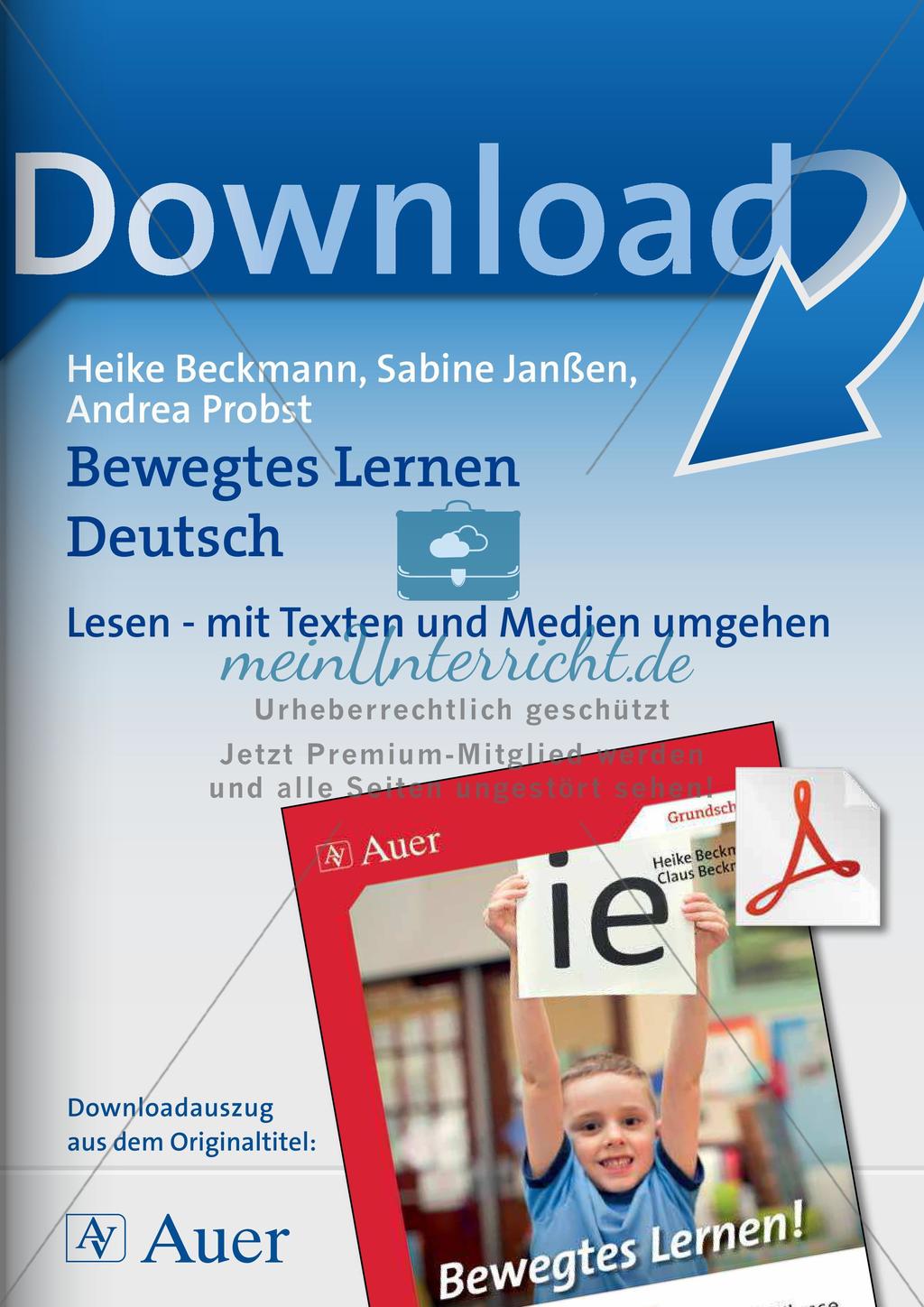 Bewegtes Lernen: Lesen Preview 1