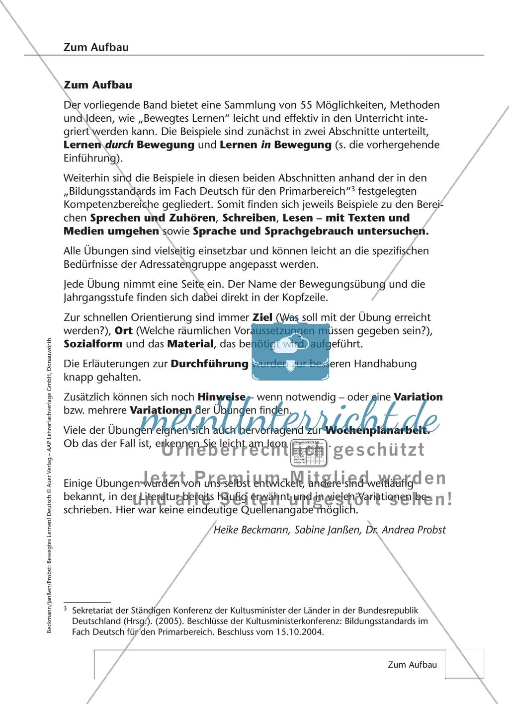 Bewegtes Lernen: Lesen Preview 3
