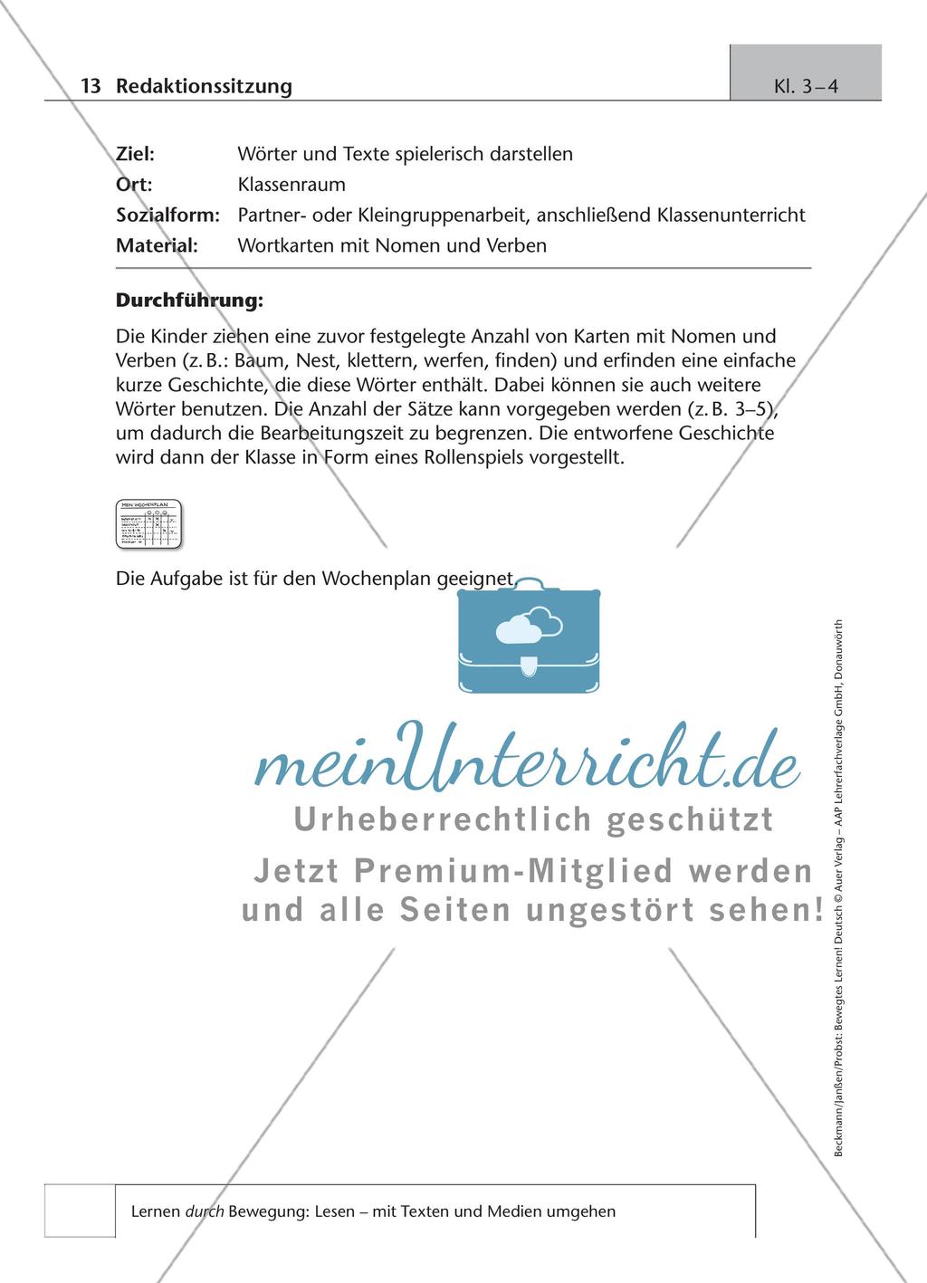 Bewegtes Lernen: Lesen Preview 6