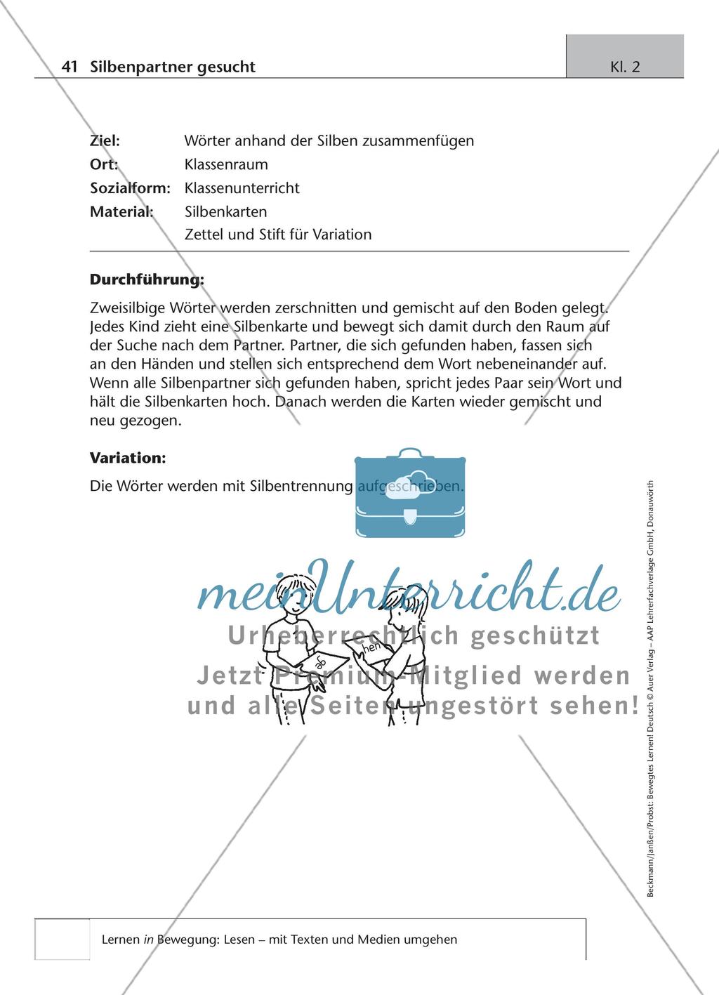 Bewegtes Lernen: Lesen Preview 9