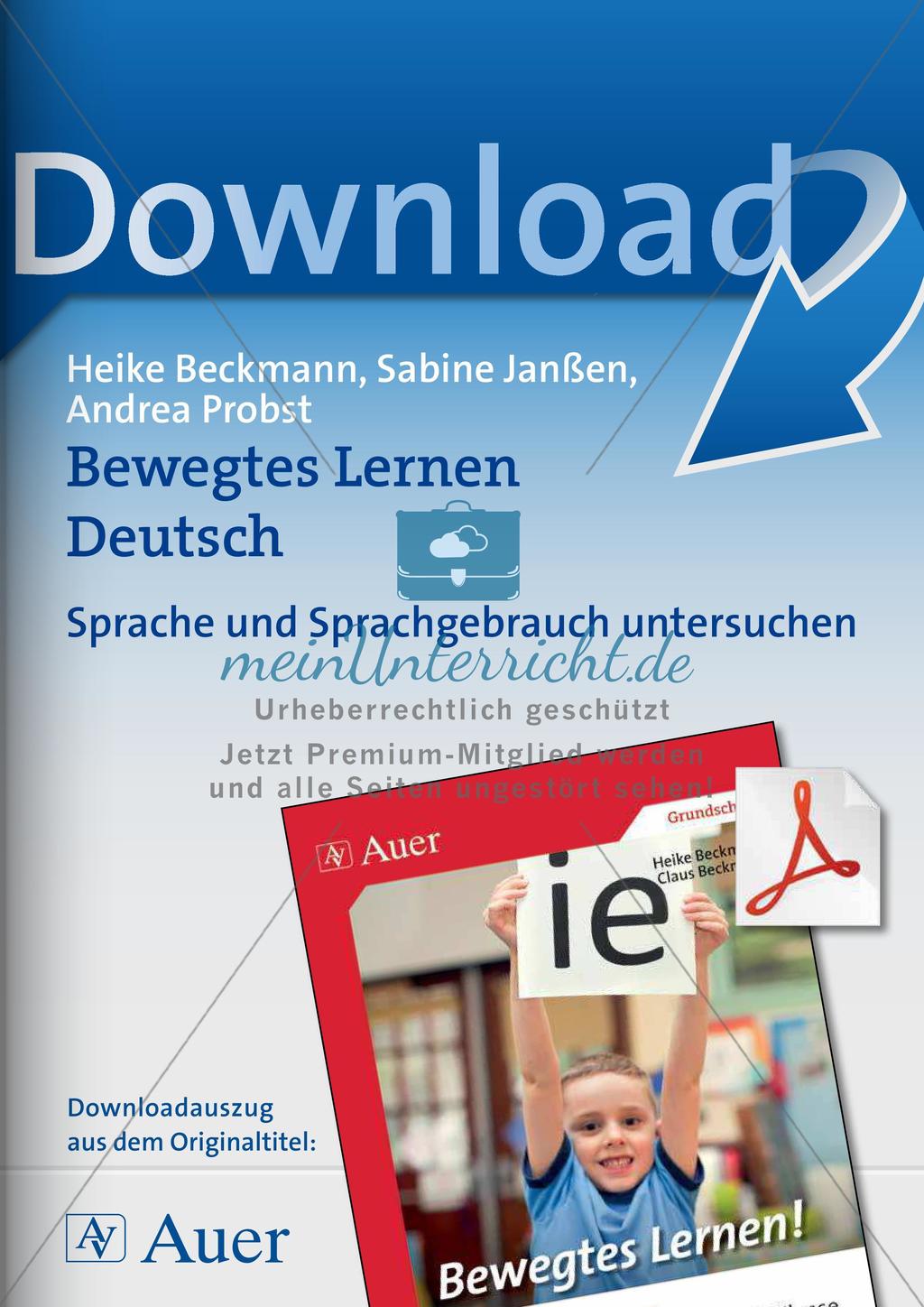 Bewegtes Lernen: Untersuchung von Sprache und Sprachgebrauch Preview 1
