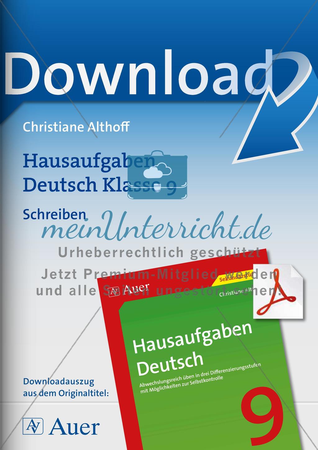 Hausaufgaben: Schreiben Preview 1