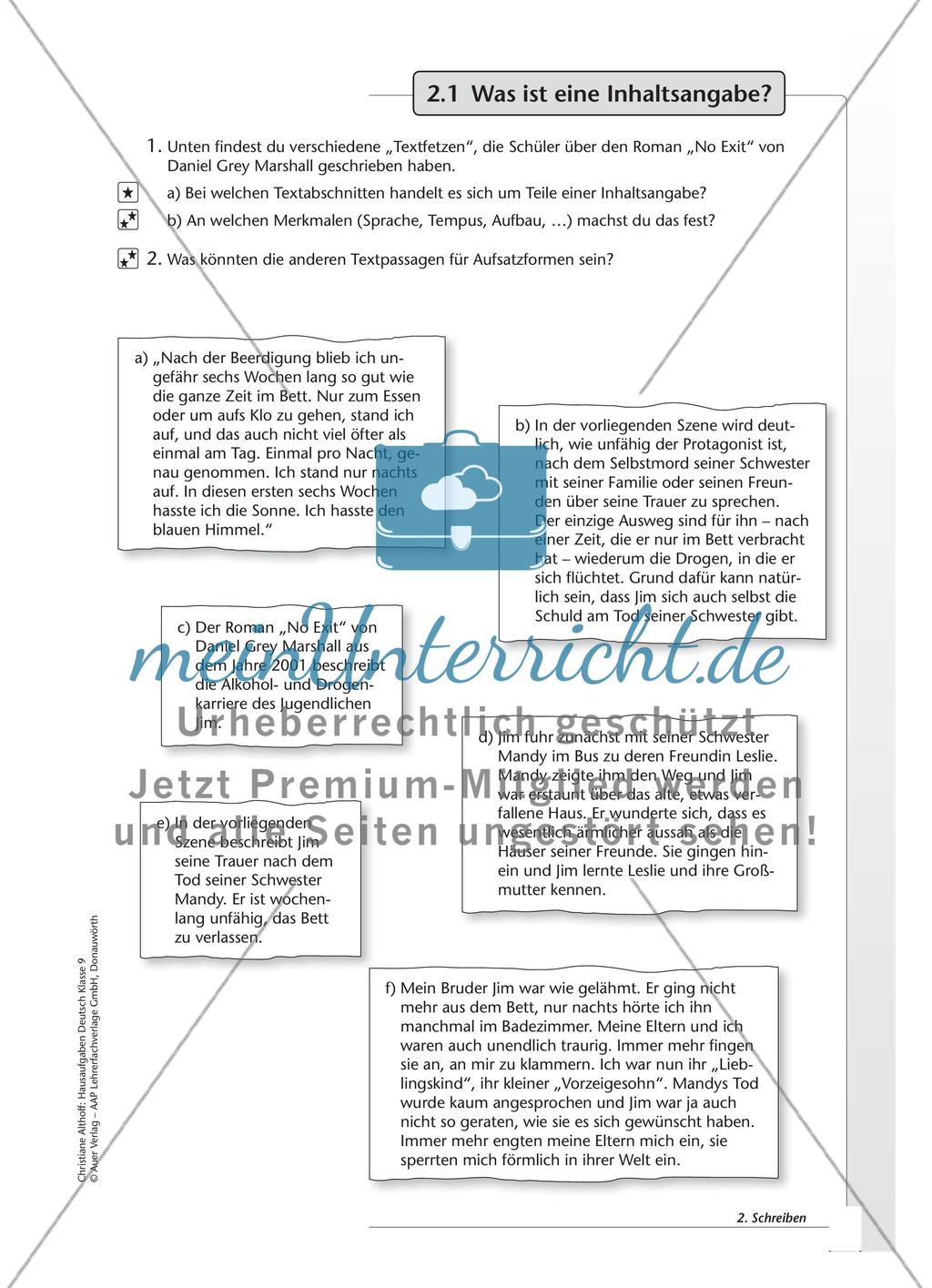 Hausaufgaben: Schreiben Preview 3