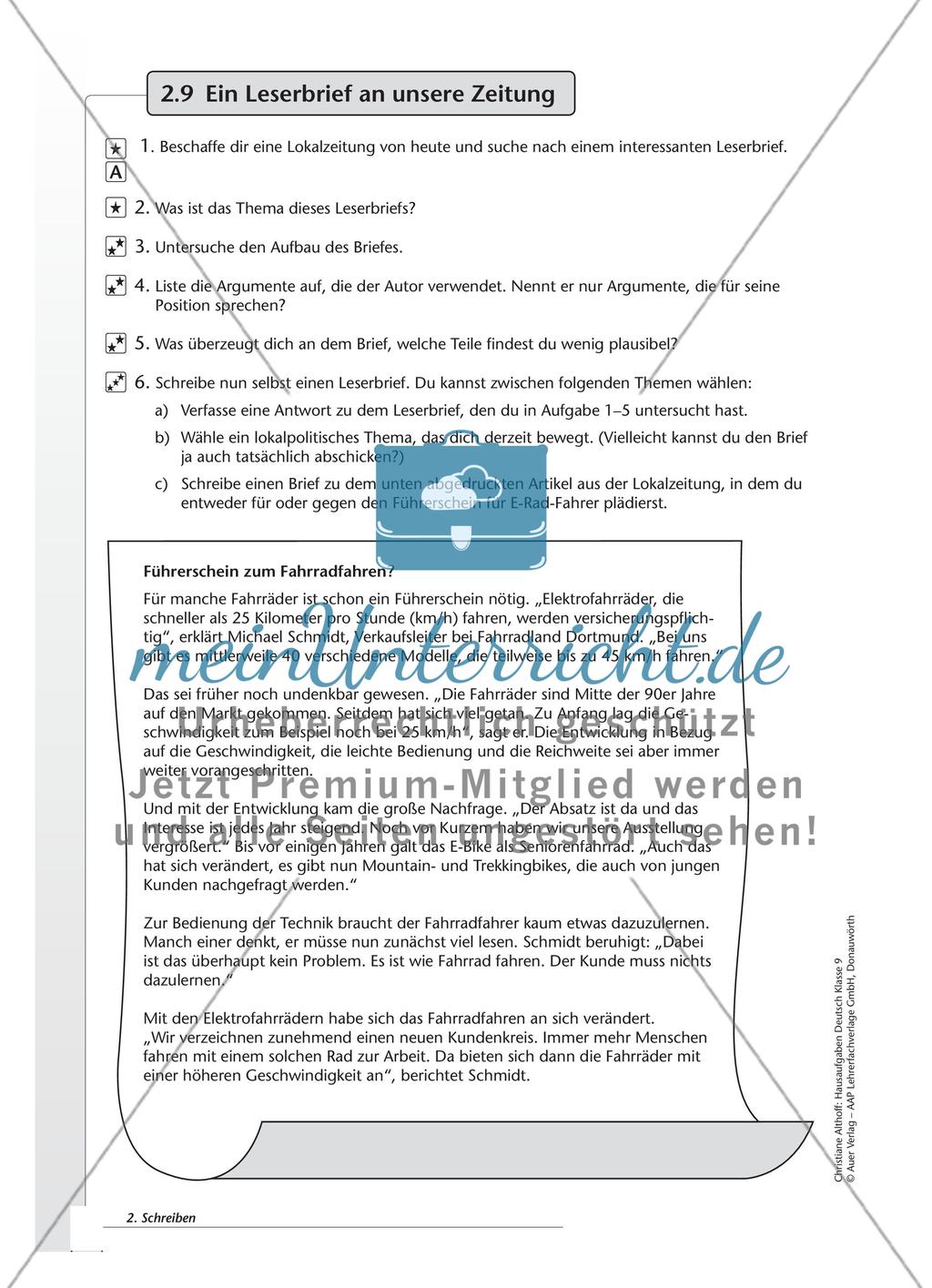 Hausaufgaben: Schreiben Preview 9