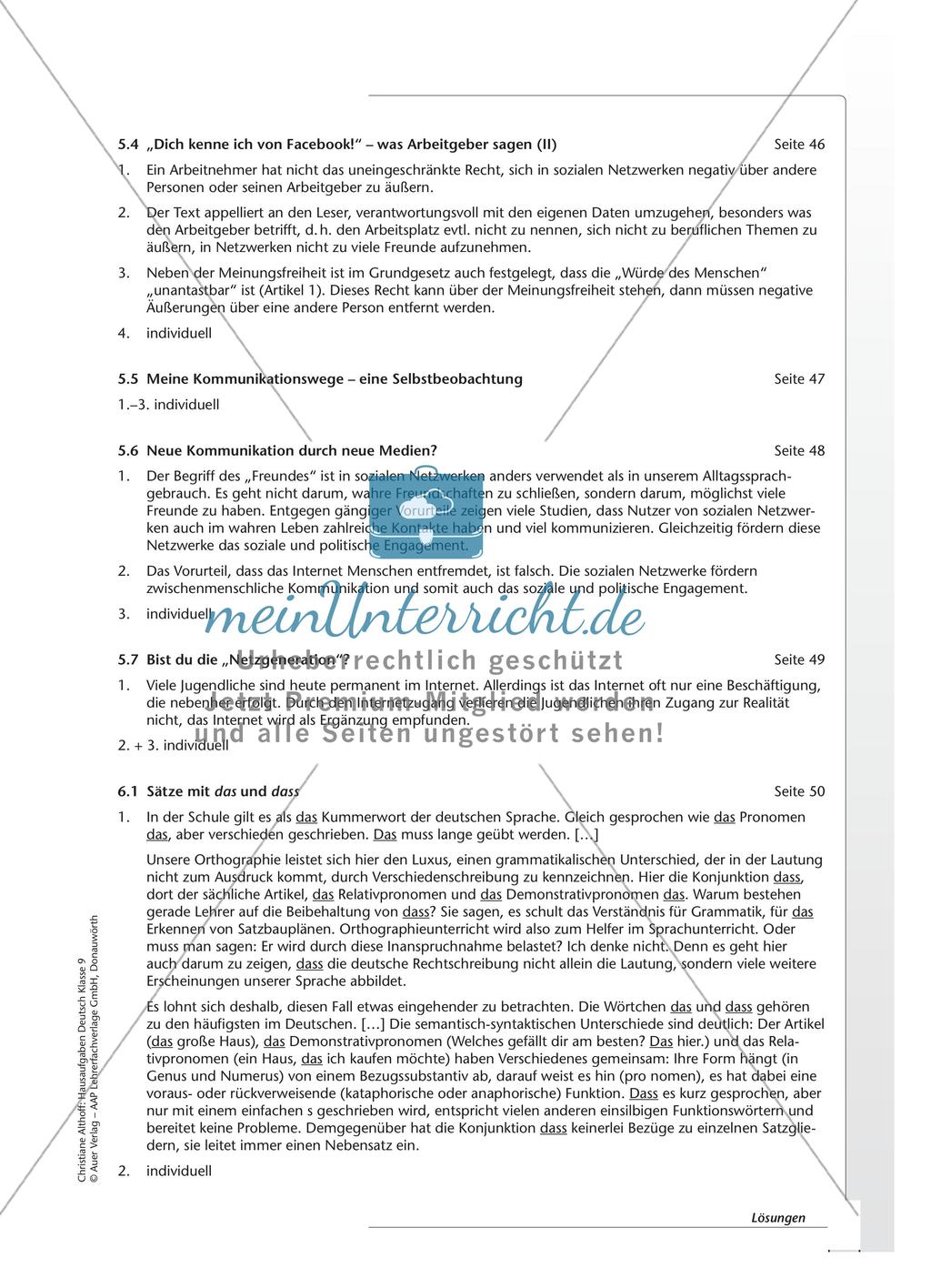 Hausaufgaben: Nutzung und Reflexion von Medien Preview 10