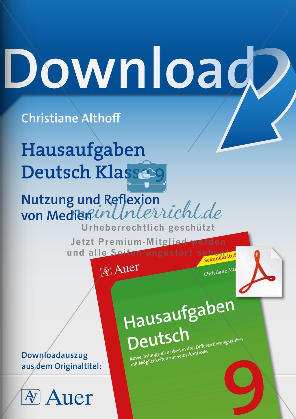 Hausaufgaben: Nutzung und Reflexion von Medien Preview 1