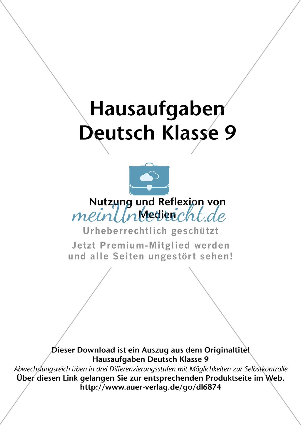 Hausaufgaben: Nutzung und Reflexion von Medien Preview 2