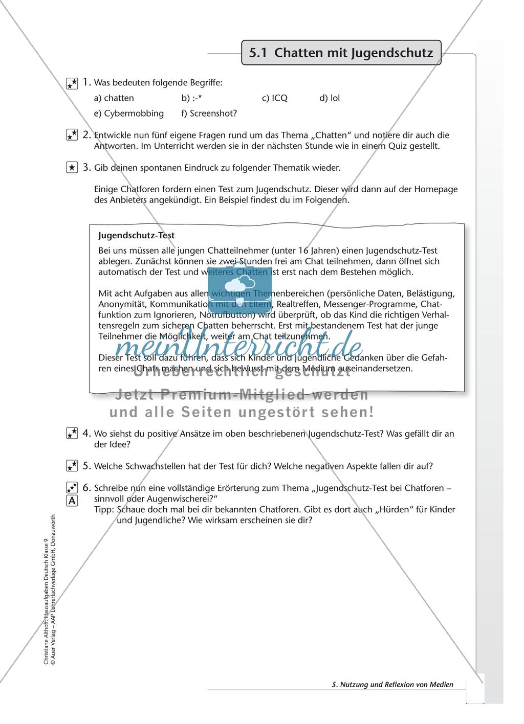 Hausaufgaben: Nutzung und Reflexion von Medien Preview 3