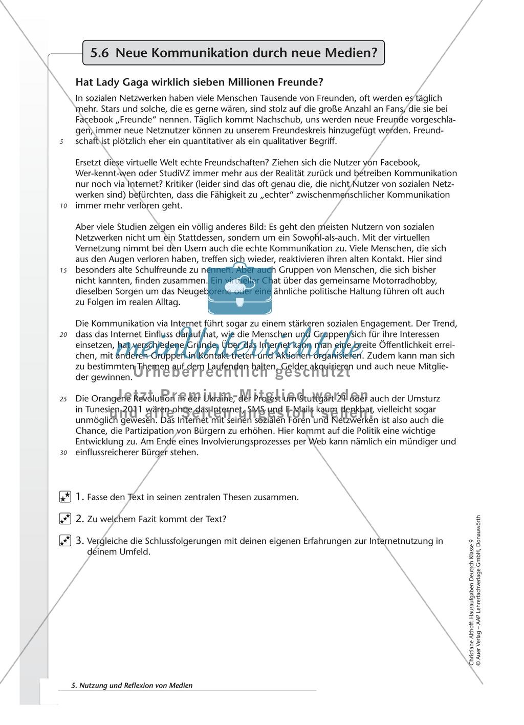 Hausaufgaben: Nutzung und Reflexion von Medien Preview 8