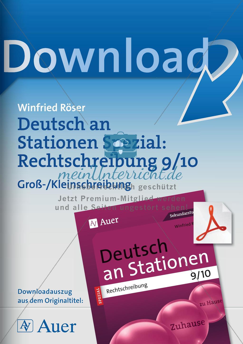 Rechtschreibung: Groß- und Kleinschreibung Preview 1