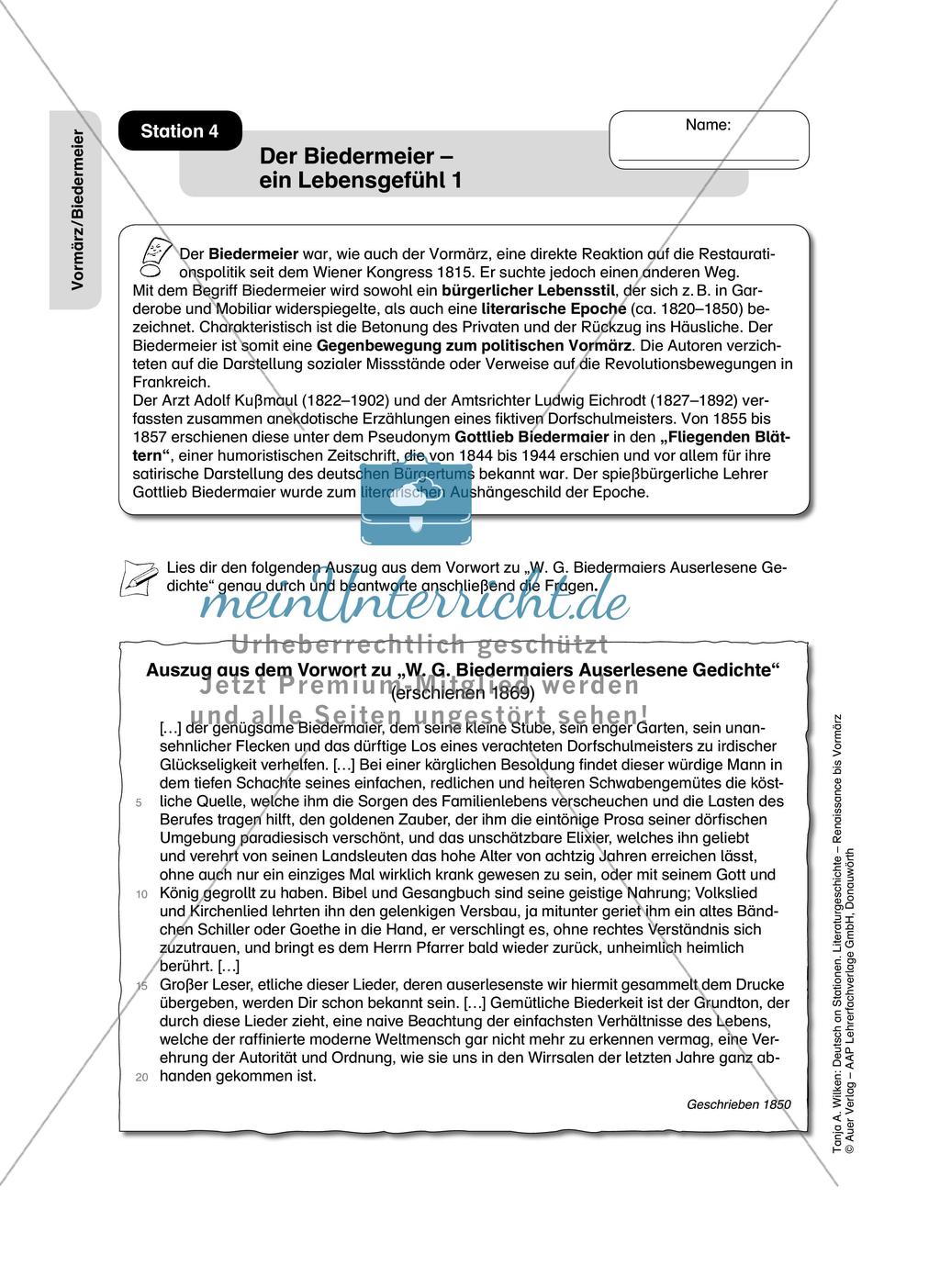 Literaturgeschichte: Vormärz / Biedermeier Preview 16