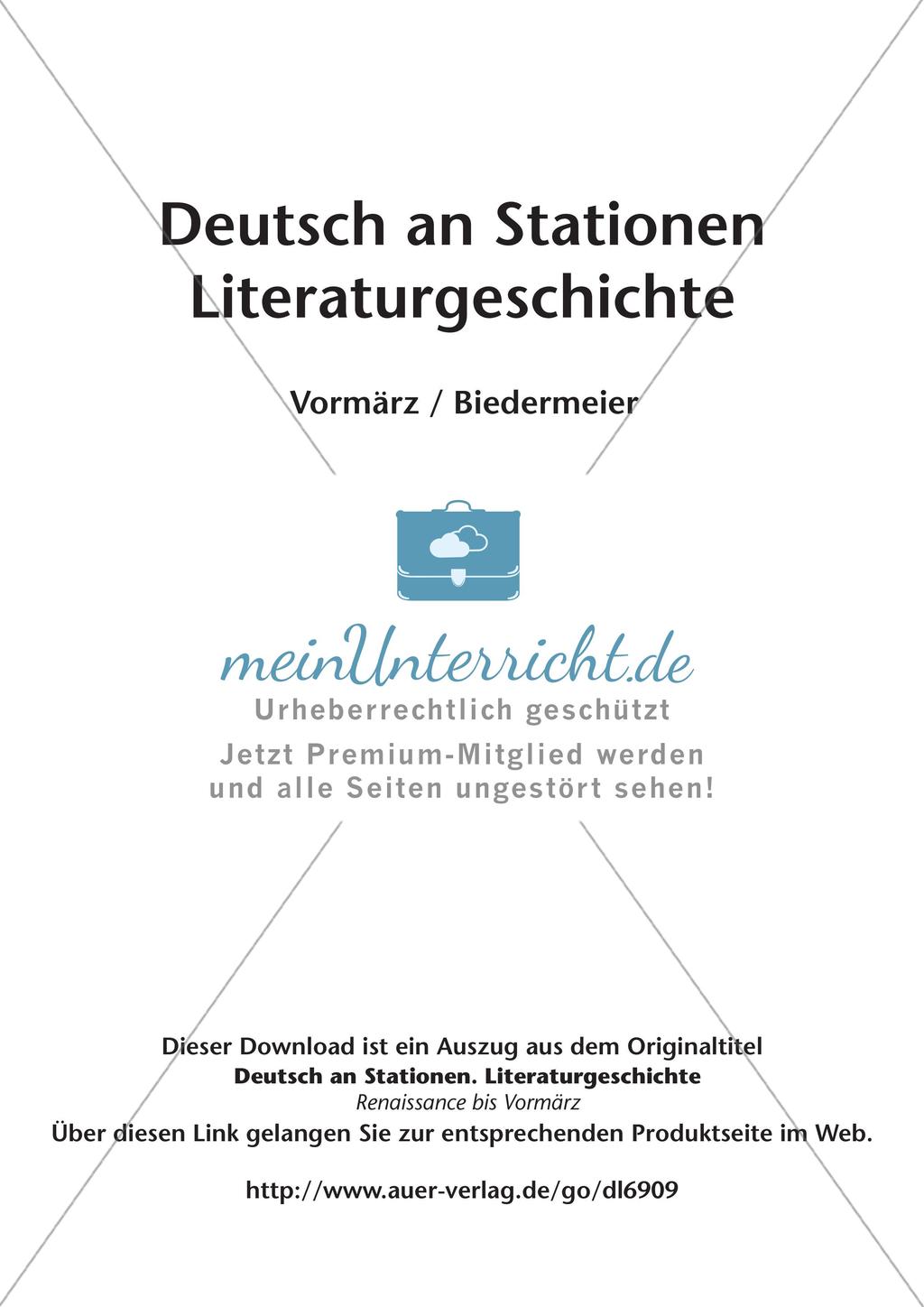 Literaturgeschichte: Vormärz / Biedermeier Preview 2