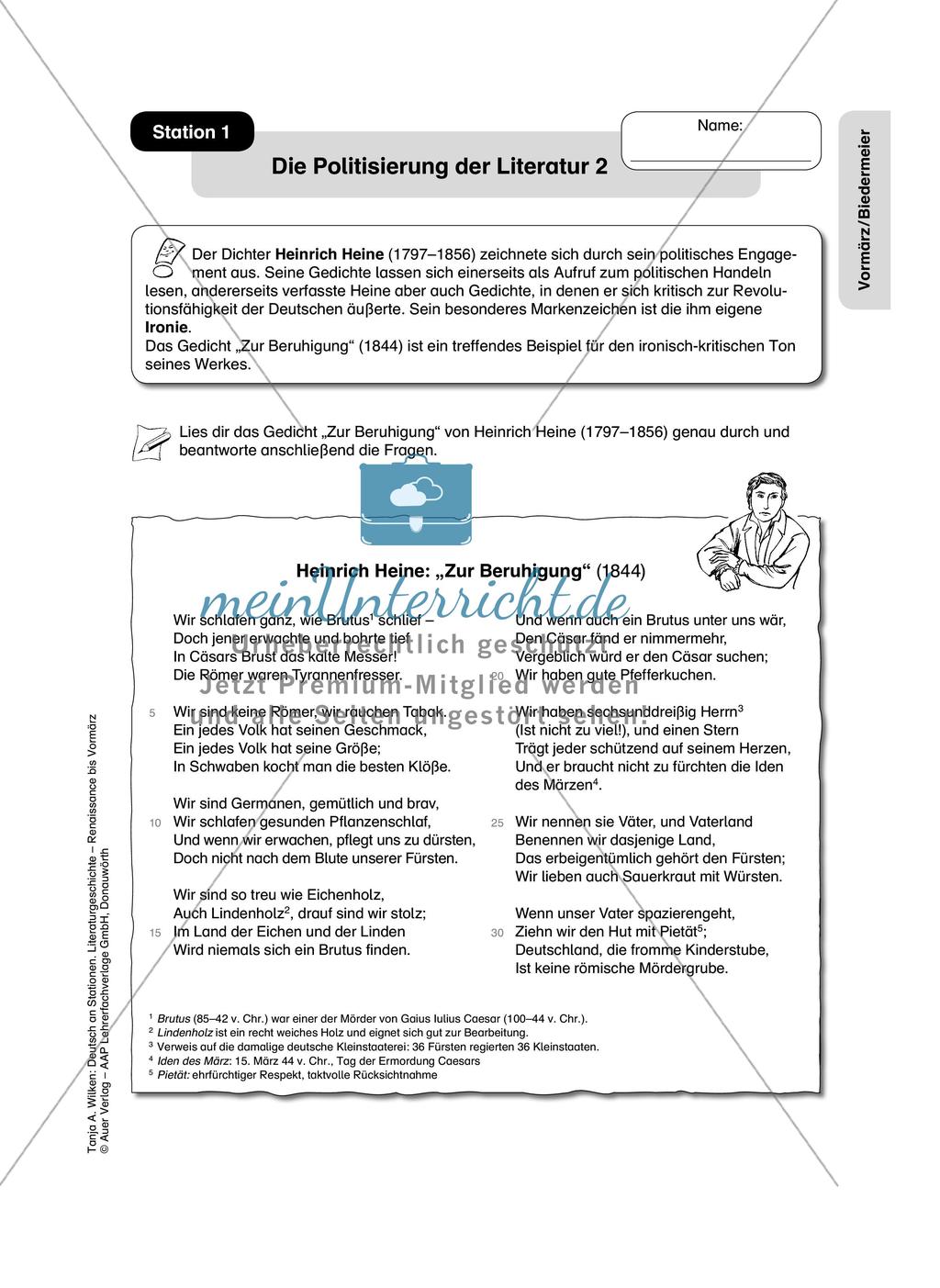 Literaturgeschichte: Vormärz / Biedermeier Preview 7