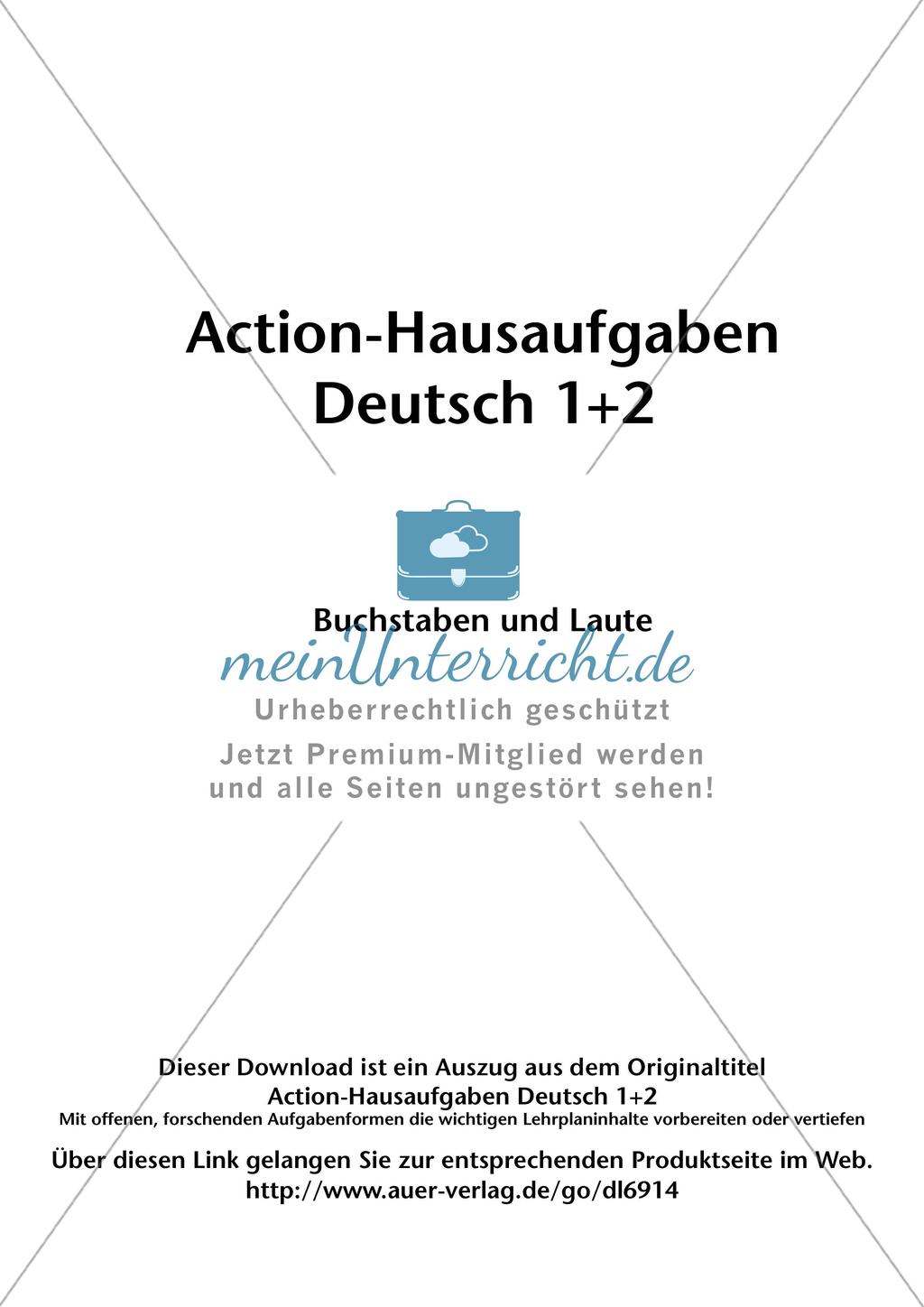 Hausaufgaben: Buchstaben und Laute Preview 2