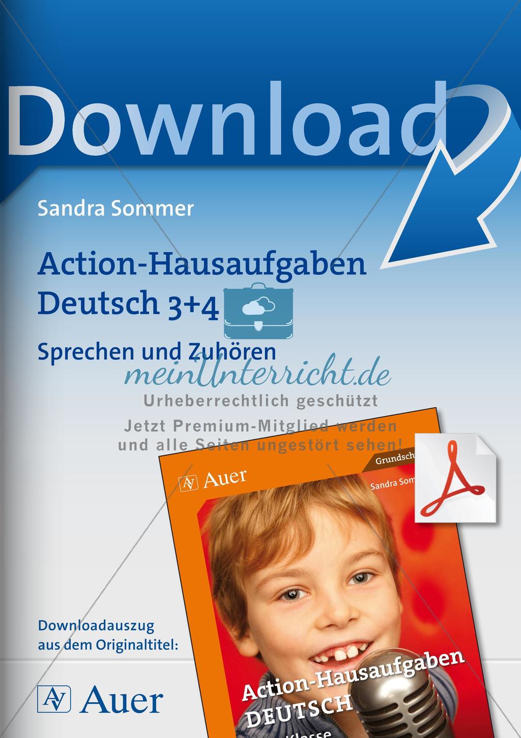 Bewegte Hausaufgaben: Sprechen und Zuhören Preview 1