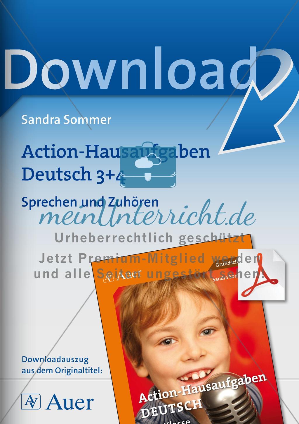 Bewegte Hausaufgaben: Sprechen und Zuhören Preview 1