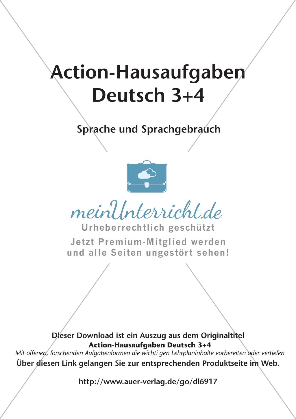 Bewegte Hausaufgaben: Sprache und Sprachgebrauch Preview 2