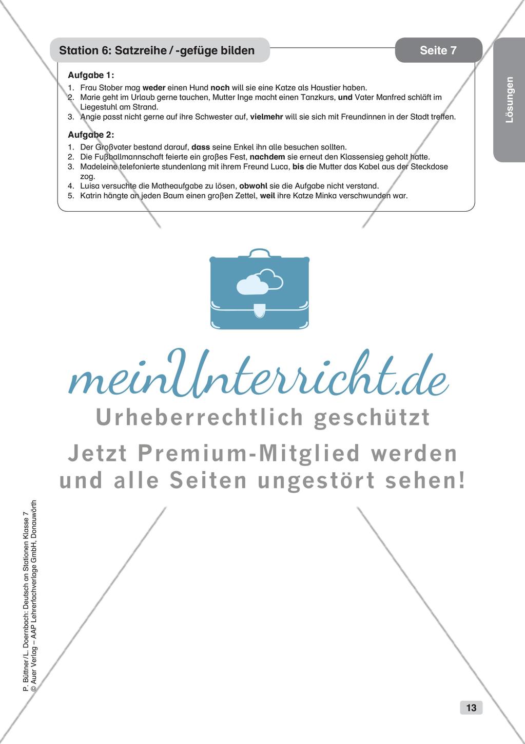 Zusammengesetzte Sätze und Satzarten Preview 15