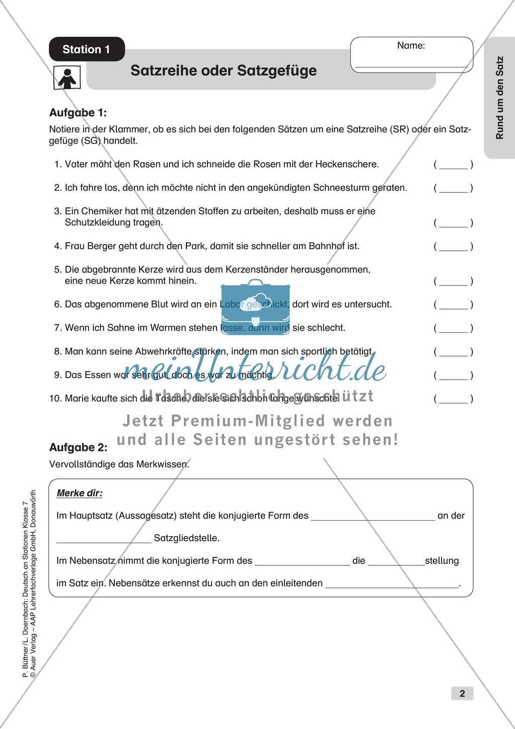 Zusammengesetzte Sätze und Satzarten Preview 4