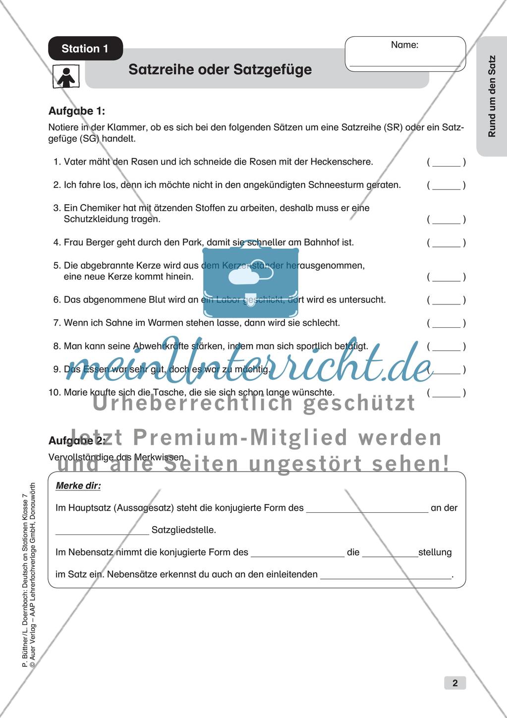 Zusammengesetzte Sätze und Satzarten Preview 4