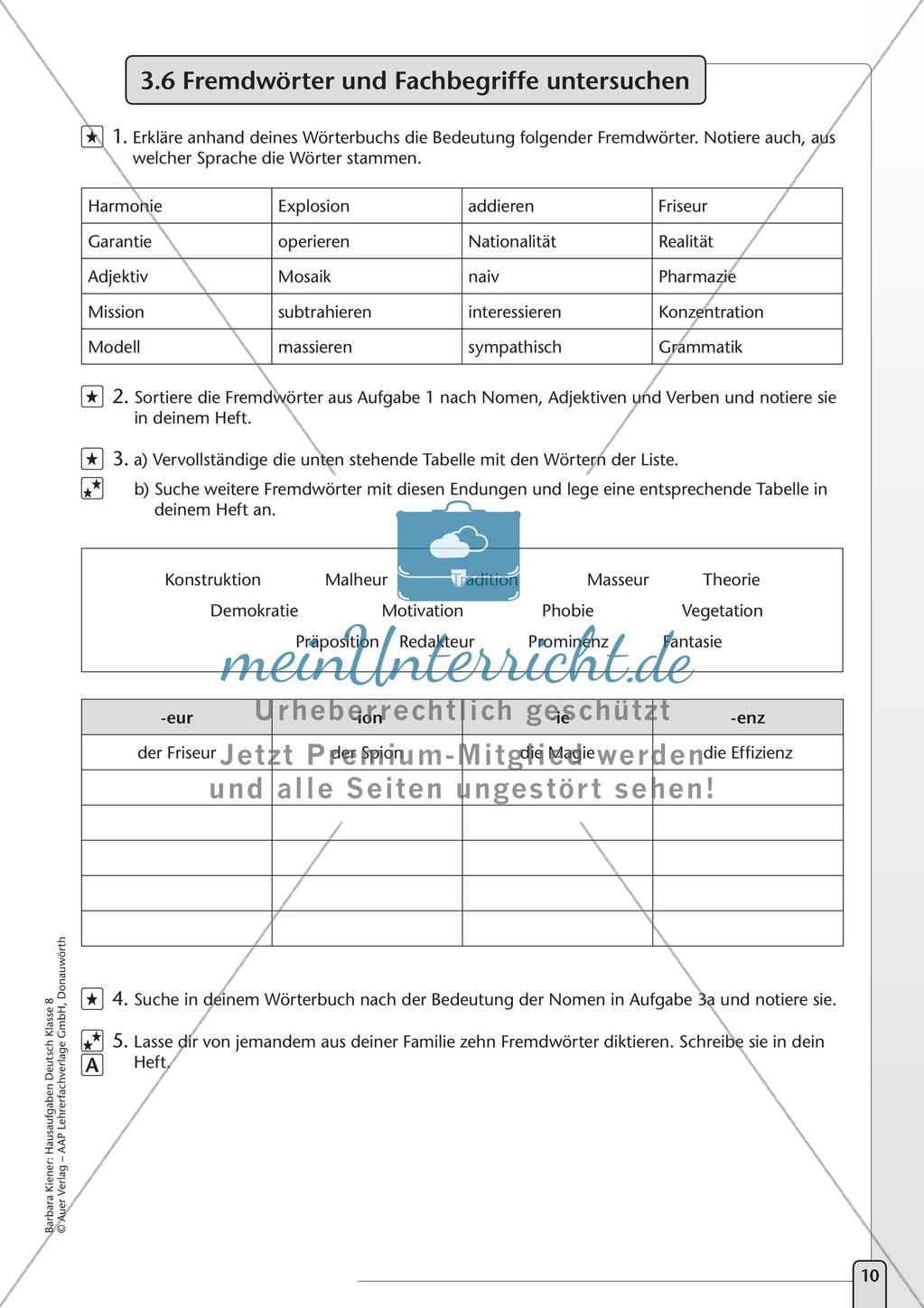 Hausaufgaben: Sprache untersuchen Preview 12