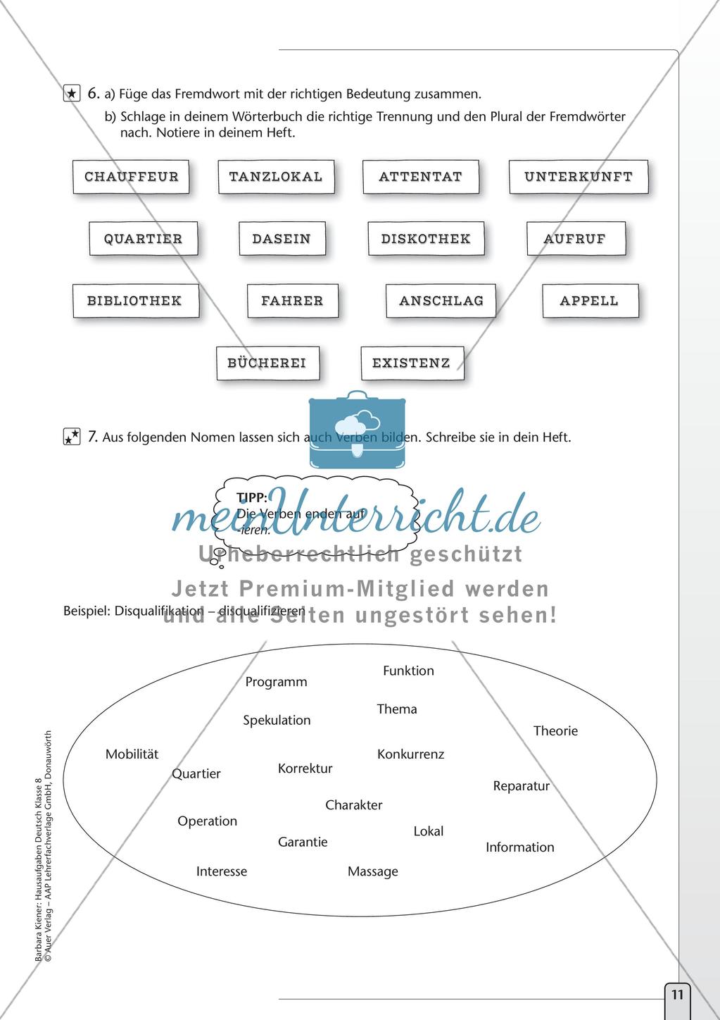 Hausaufgaben: Sprache untersuchen Preview 13