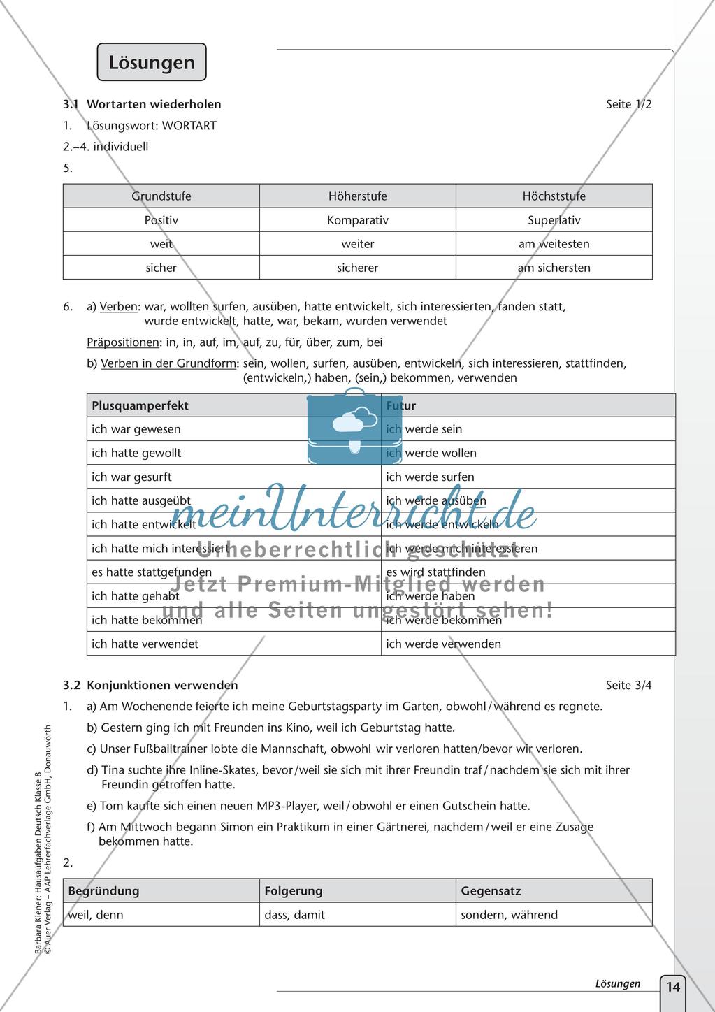 Hausaufgaben: Sprache untersuchen Preview 16