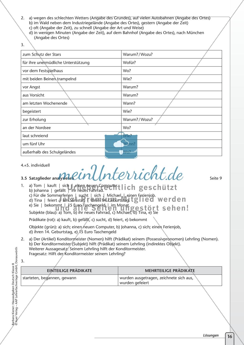 Hausaufgaben: Sprache untersuchen Preview 18