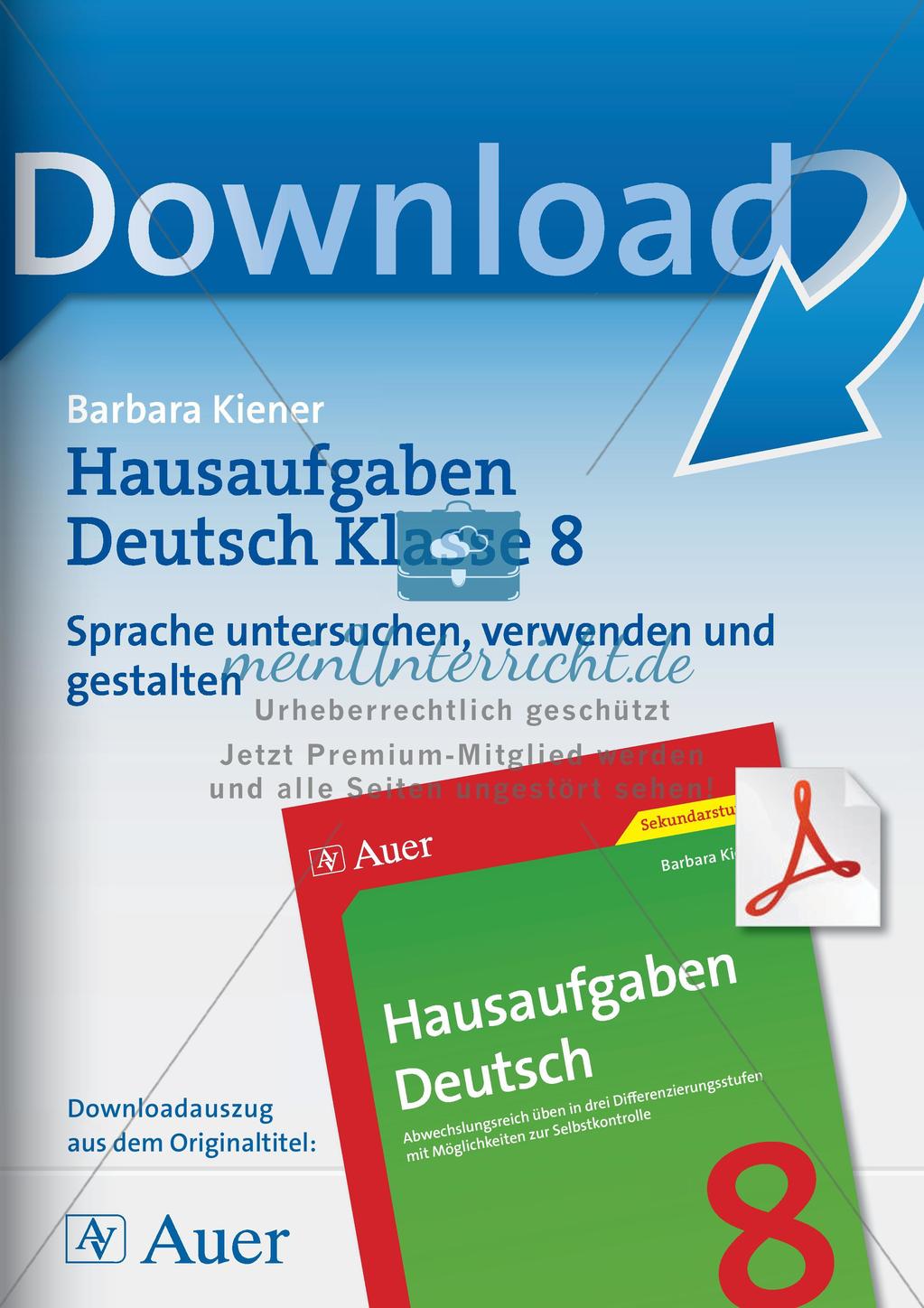 Hausaufgaben: Sprache untersuchen Preview 1