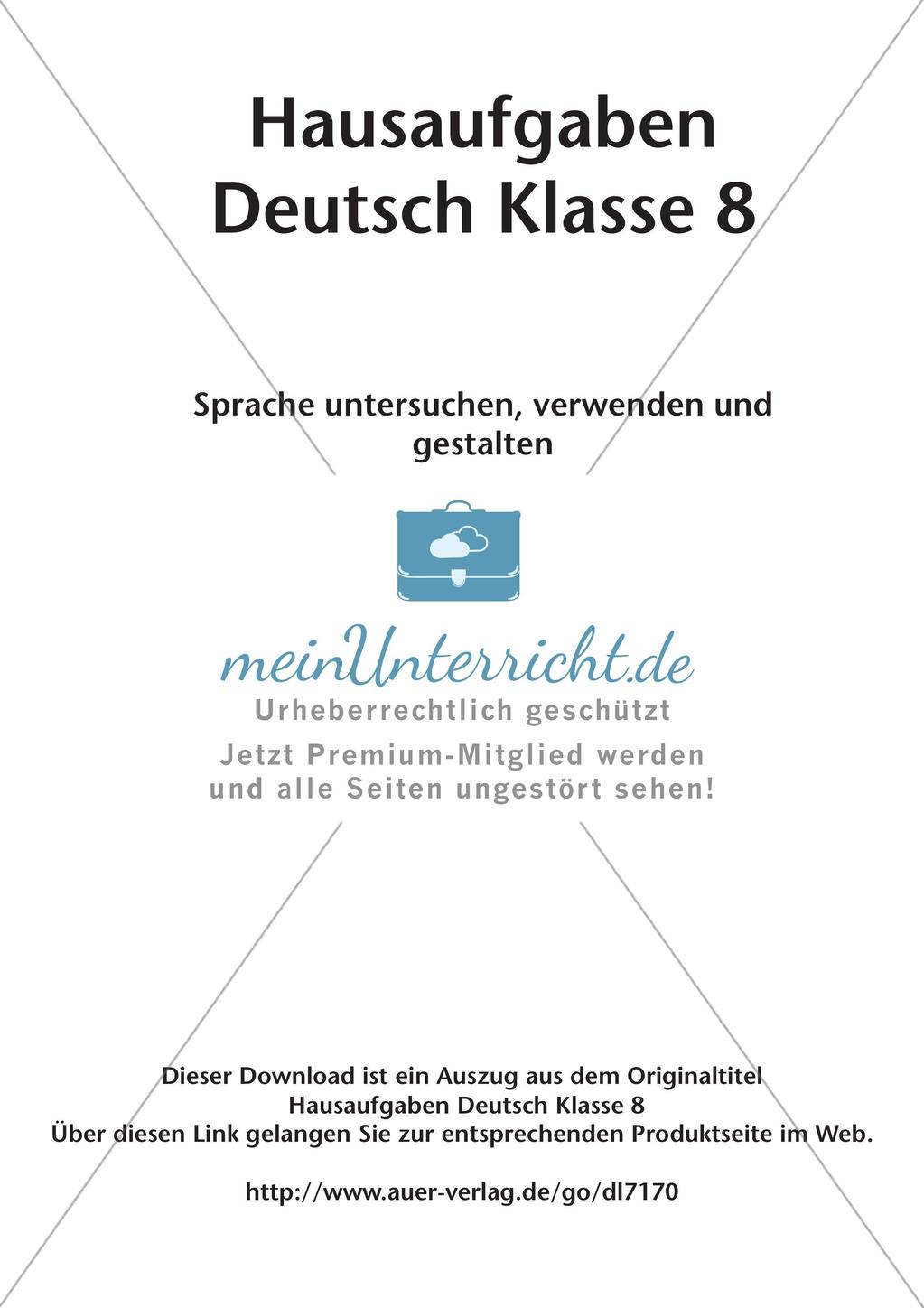 Hausaufgaben: Sprache untersuchen Preview 2