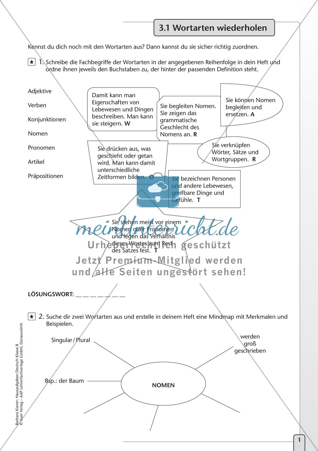 Hausaufgaben: Sprache untersuchen Preview 3