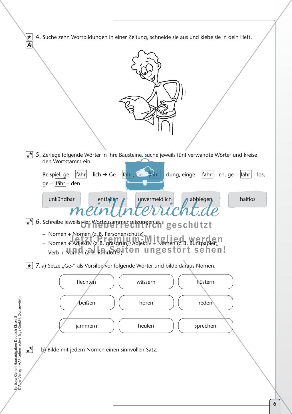 Hausaufgaben: Sprache untersuchen Preview 8