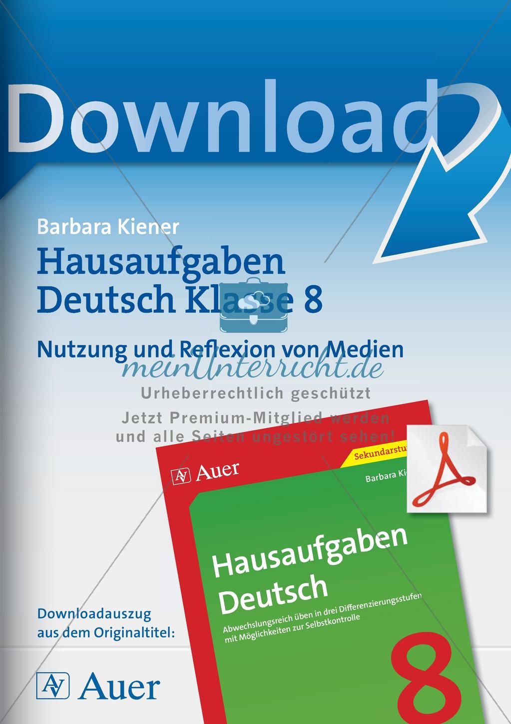 Hausaufgaben: Mediennutzung und Reflexion Preview 1
